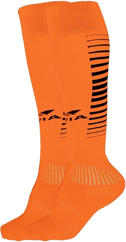 Nivia ENCOUNTER Anti-Slip Football Socks (Orange/Black, Size: Medium) | Material: Polyester | for Men & Women | Calf Length - Football Grip Stockings | Stretchable | Soccer Socks | Sports Socks