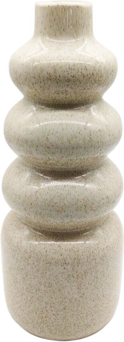 Aardewerk vaas bubbles beige
