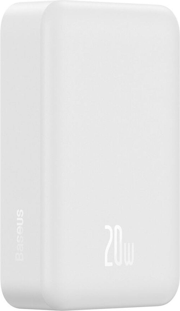 Baseus 20.000 mAh Powerbank Wit | Compact Met MagSafe & Fast Charge | 20W USB-C | Geschikt voor Apple iPhone en andere smartphones