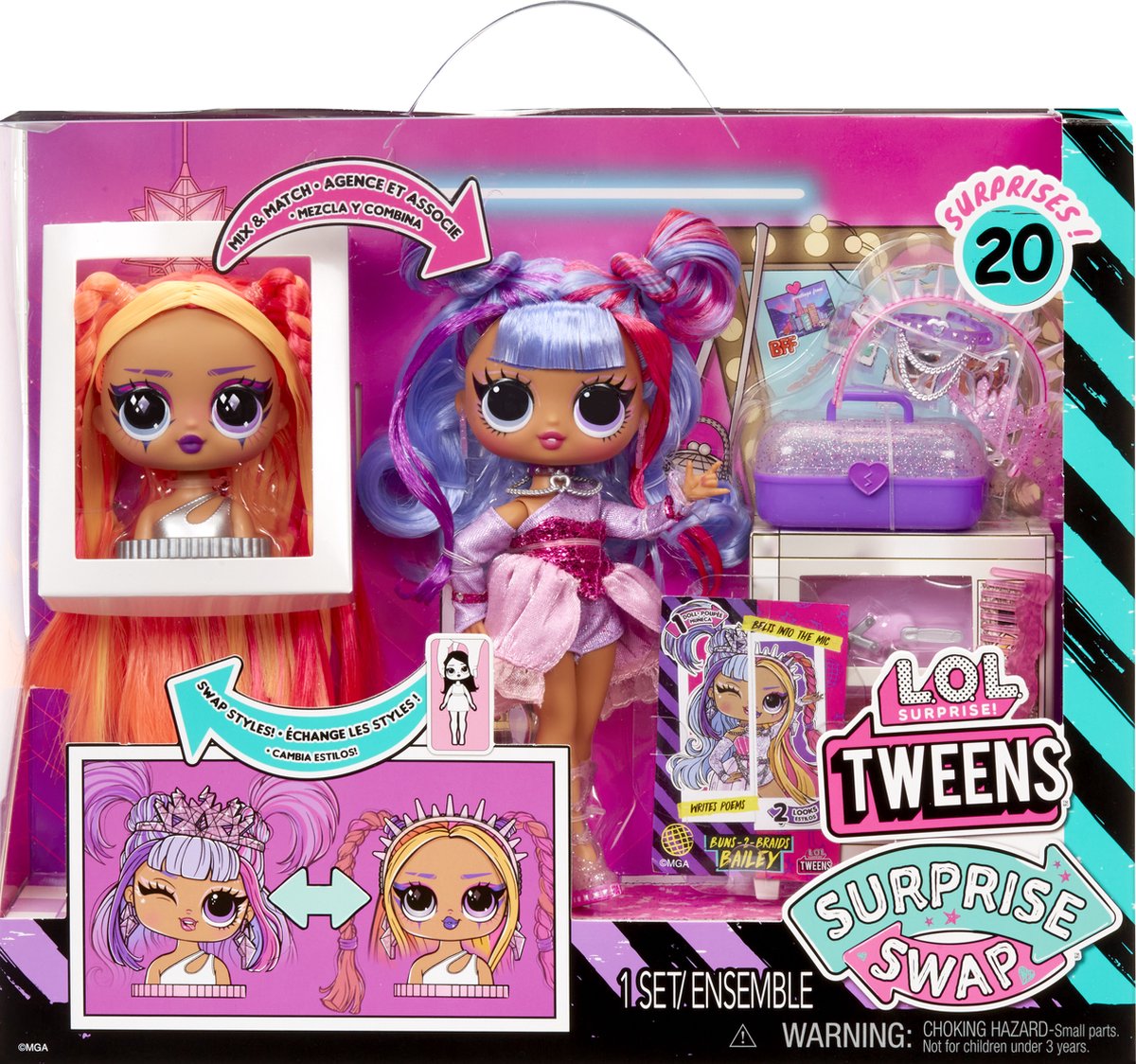 L.O.L. Surprise! Tweens Surprise - 16,5 cm - Swap Modepop - Buns-2-Braids Bailey — afbeelding 9