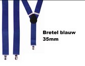 Bretel blauw 35 mm - Luxe Thema feest fun festival party bretels gala hollywood huwelijk