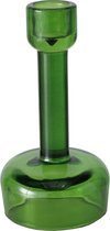 Glazen kandelaar / waxinelichthouder 15cm groen
