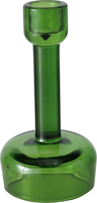 Glazen kandelaar / waxinelichthouder 15cm groen