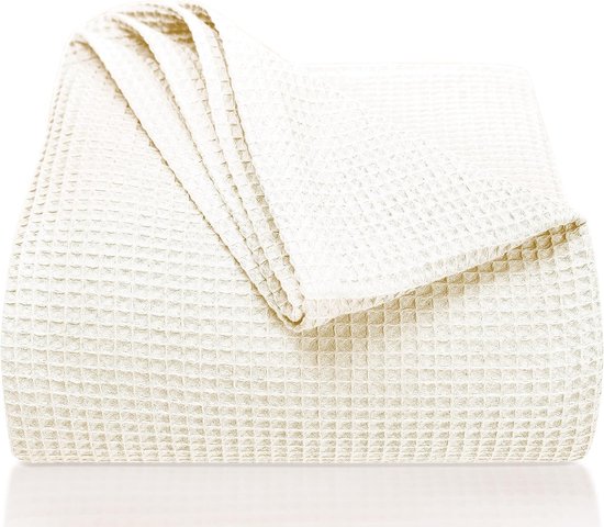 LAYNENBURG Premium Bedspread 220 x 240 cm XXL - Wafelpiqué 100% katoen - Lichtgewicht