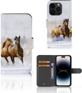 GSM Hoesje iPhone 15 Pro Wallet Book Case Paarden