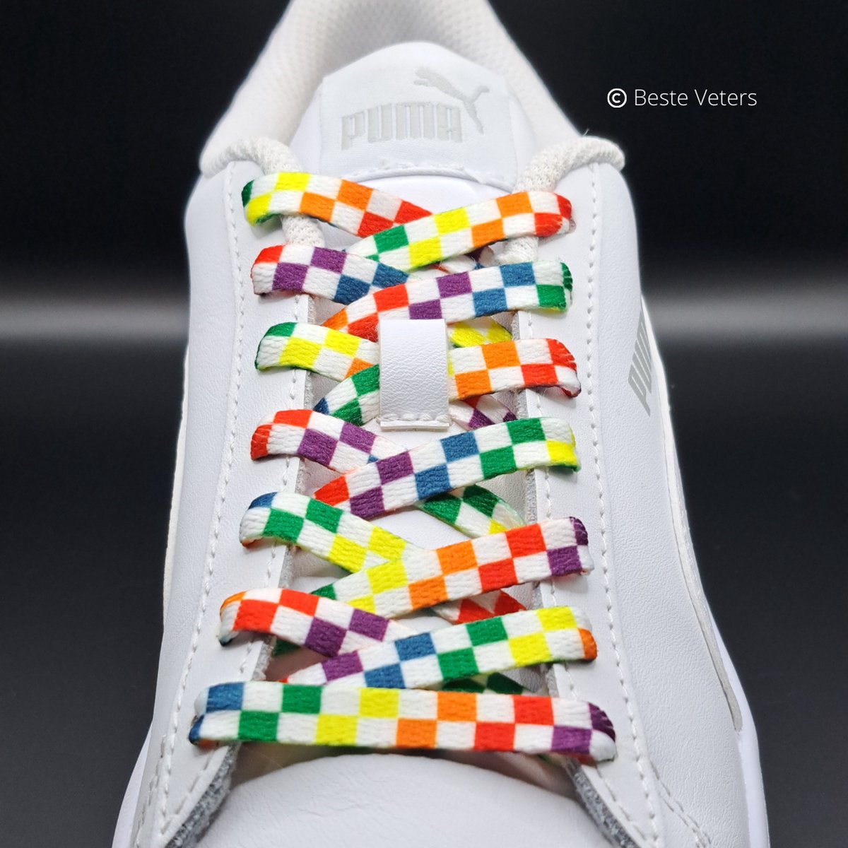 Beste Veters - Veters geblokt - Schoenveters - Veters zeven kleuren - Veters 120 cm - Blokjes veters - Veters gekleurd- Pride - LGBTQ+