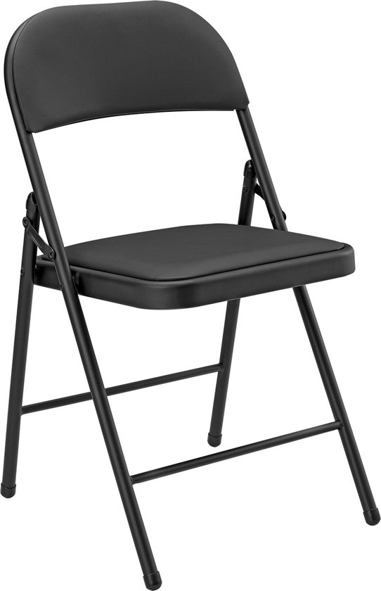 Chaise de bureau Rebeccah - Chaise pliante - Pliable - 80x46x50 cm - Set de 6 - Zwart - Design moderne