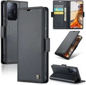 CaseMe Wallet Case met RFID Bescherming en Magneetsluiting voor Xiaomi 11T / 11T Pro _ Zwart