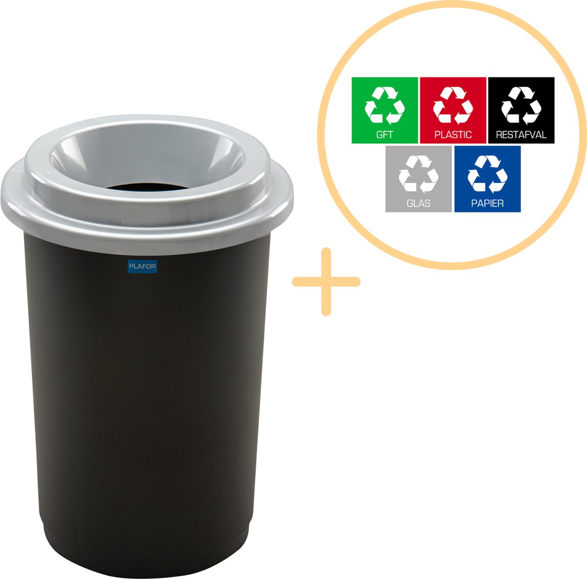 Plafor Prullenbak 50L gemakkelijk afval recyclen – afval scheiden afvalbakken vuilnisbak