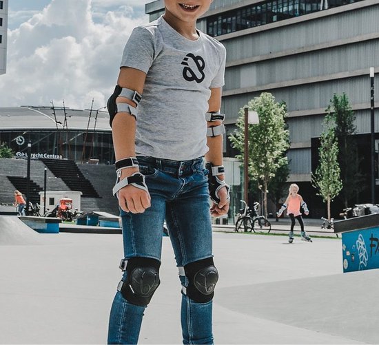 Nijdam Skate Beschermset Kinderen - Neo Nero - Zwart/Grijs - M