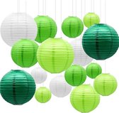 20 Stuks Groene Lampionnen Versiering voor jungle & dino verjaardag/Bruiloft/Halloween/Getrouwd – Verjaardag, Jubileum & Bruiloft - Groene lampionnen voor buiten