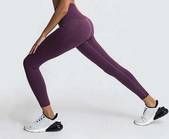 SOFT GYM LEGGING - Maat S - Paars - Sportlegging - Sportoutfit - Gymlegging - Gymoutfit - Yoga legging - Fitness legging — afbeelding 4