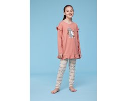 Woody pyjama meisjes/dames - oudroze - haas - 232-10-TUL-S/443 - maat 164