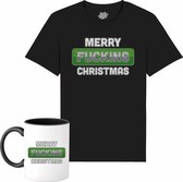 Merry F*cking Christmas - Foute Kersttrui Kerstcadeau - Dames / Heren / Unisex Kleding - Grappige Kerst Outfit - T-Shirt met mok - Unisex - Zwart - Maat 4XL