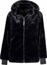 BJØRNSON Helsinki Manteau en Fourrure Femme - Fausse Fourrure - Veste - Coupe-Vent - Taille 46 - Zwart