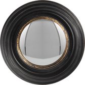 HAES DECO - Miroir rond Bolle - Couleur Zwart - Format Ø 16x4 cm - Matière Polyuréthane (PU) - Miroir mural, Miroir rond, Glas convexe