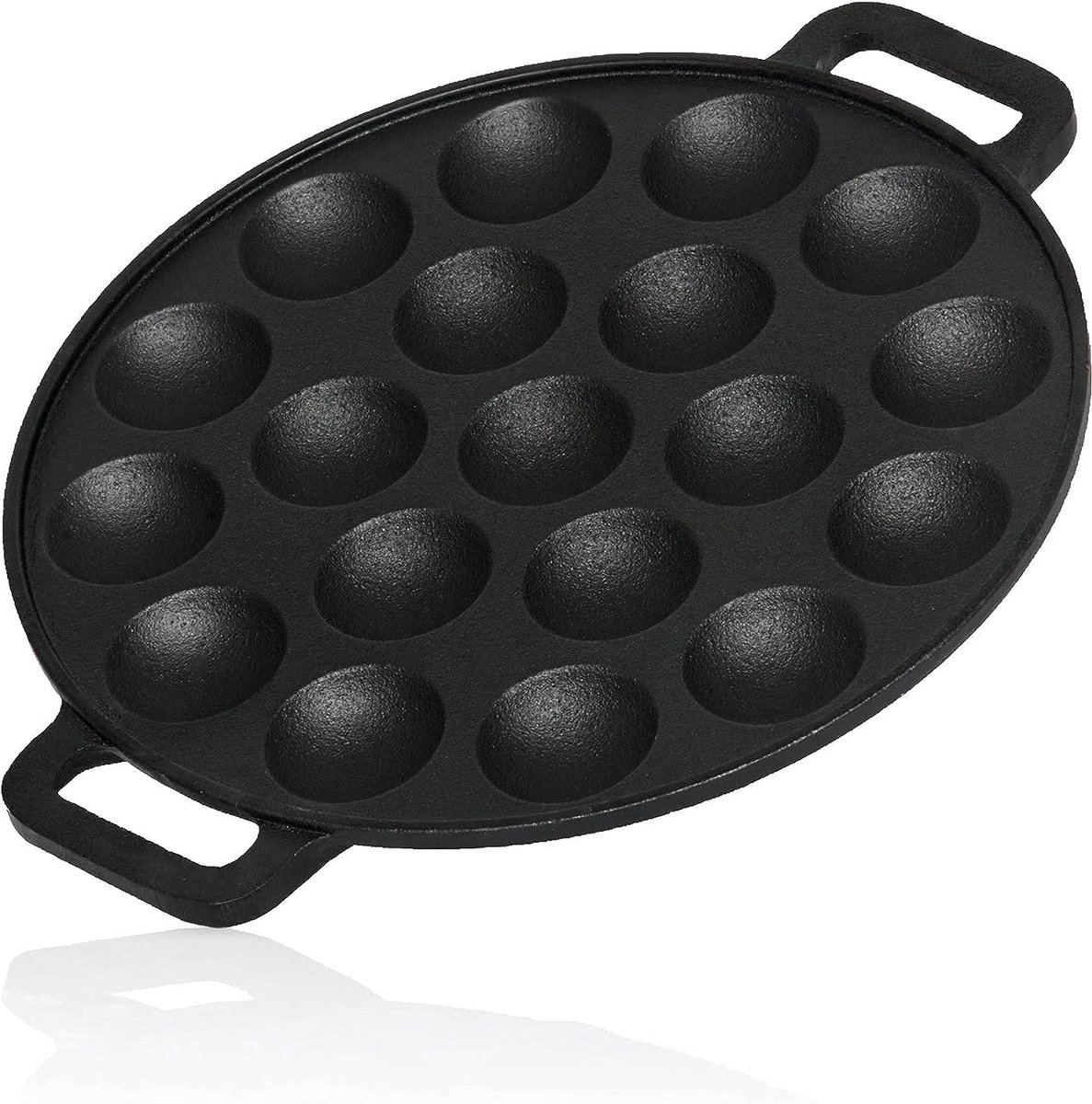 Gietijzeren poffertjespan voor 19 vormpjes, Ø 24 x (H) 1,7 cm, preseasoned - al ingebrand | poffertjespan, takoyaki pan, ossenogen pan