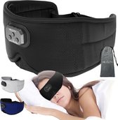 Health Bay® - Bluetooth slaapmasker - Slaapmasker 3D - 20 ingebouwde rustgevende geluiden - Slaapmasker vrouwen / mannen - Ultra platte SponsSpeakers - 100% Verduisterend traagschuim - Zwart -