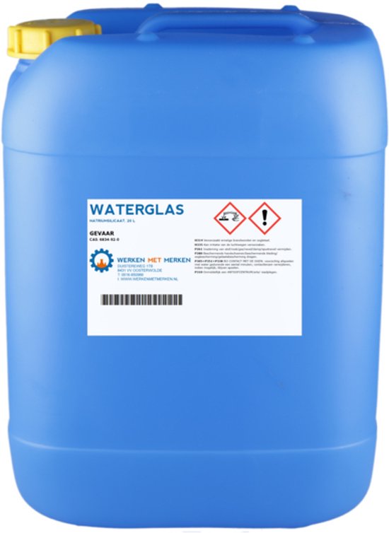 Foto: Waterglas jerrycan 20 liter glasvernis kiesol