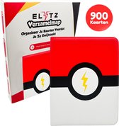 Elitz Verzamelmap Geschikt voor Speelkaarten – Luxe map voor 900 Kaarten – 9 Pocket – 50 pagina's – Rood – Box – Binder – Universeel A4 Formaat