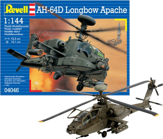 Revell Modelbouwpakket Militaire voertuigen - 04046 AH-64D Longbow Apache Plastic - 1:144 - Modelbouw