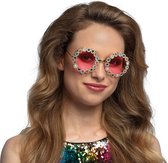Boland - Partybril Crystal Multi - Volwassenen - 60's & 70's - Hippies & Flower Power - 60's & 70's - Hippie & Flower Power