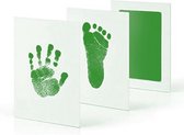 CHPN - Baby handafdruk - Baby voetafdruk- fotokaartje - Baby cadeau - Kraamcadeau - Groene inkt - Cadeau - Herinnering - Making memories
