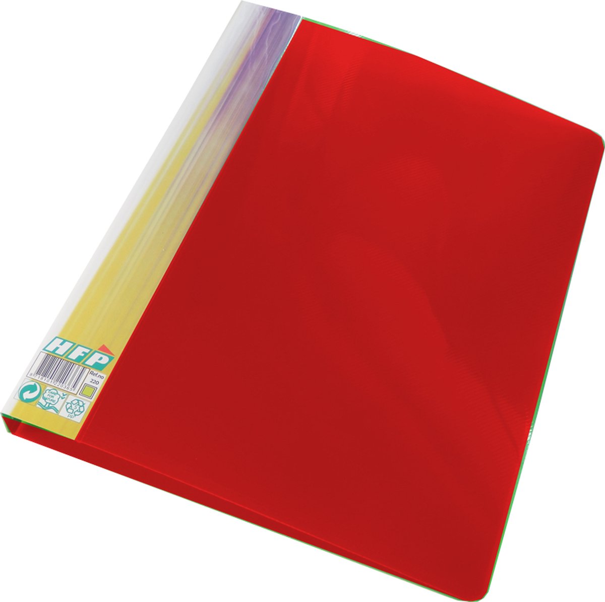 1x EXXO-HFP- #21846 - Stevige PP Ringband - A4 2-D Ring 35mm Rugbreedte - Robijn rood