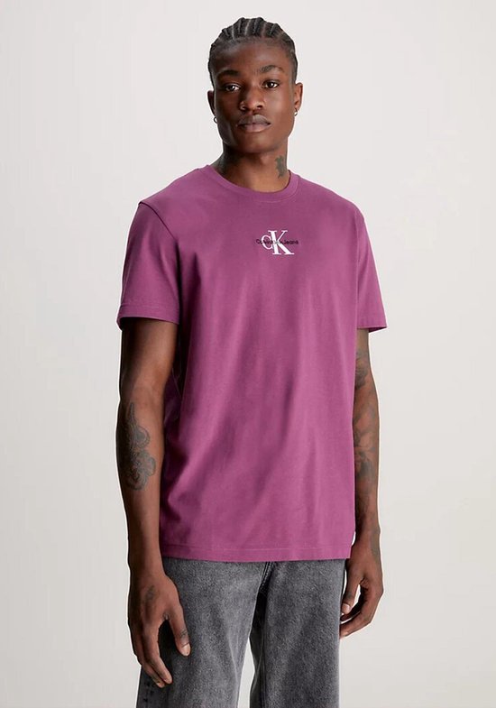 Calvin Klein - Monogram T-Shirt - Regular fit - Amarant - Maat S