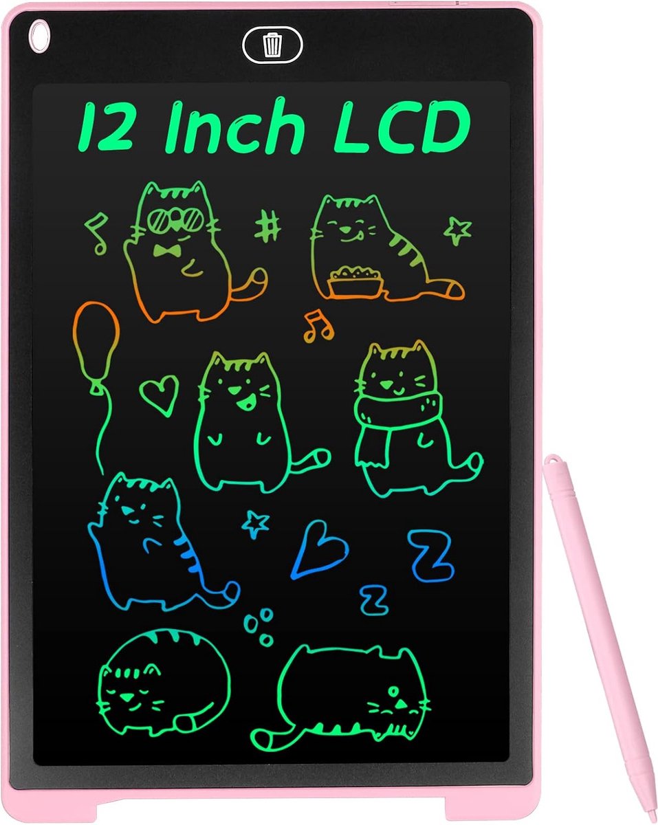 Kleyn - Tekentablet - LCD Schrijf Teken Tablet - 12 Inch - Draagbaar en Digitaal - Roze