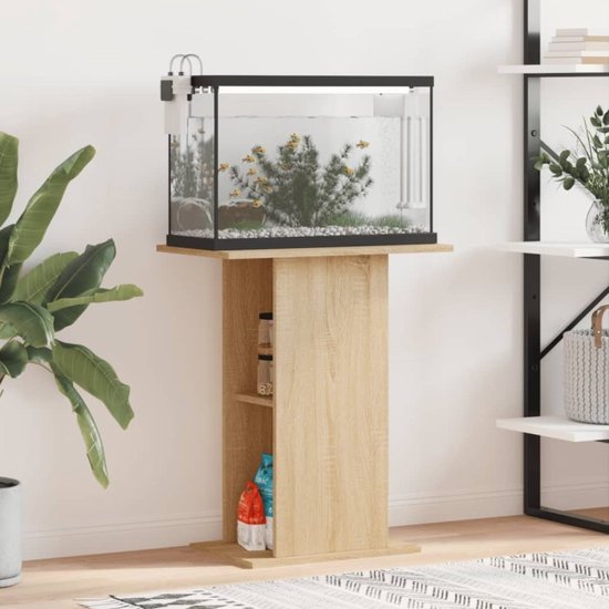 Foto: Vidaxl aquariumstandaard 60 5x36x72 5 cm bewerkt hout sonoma eiken