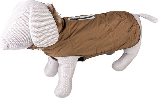 Manteau fluffy pour chiens avec capuche S - 40CM Kaki