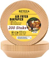 Beyeza Kitchen - Airfryer Papier cuisson - Airfryer jetables (100 pièces !)- Plateaux jetables en papier Airfryer - Plateaux Airfryer - ⌀16 cm