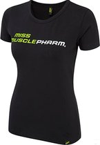 Womens Crew Neck Miss Musclepharm Tee Black-Lime Green (MPLTS414) S
