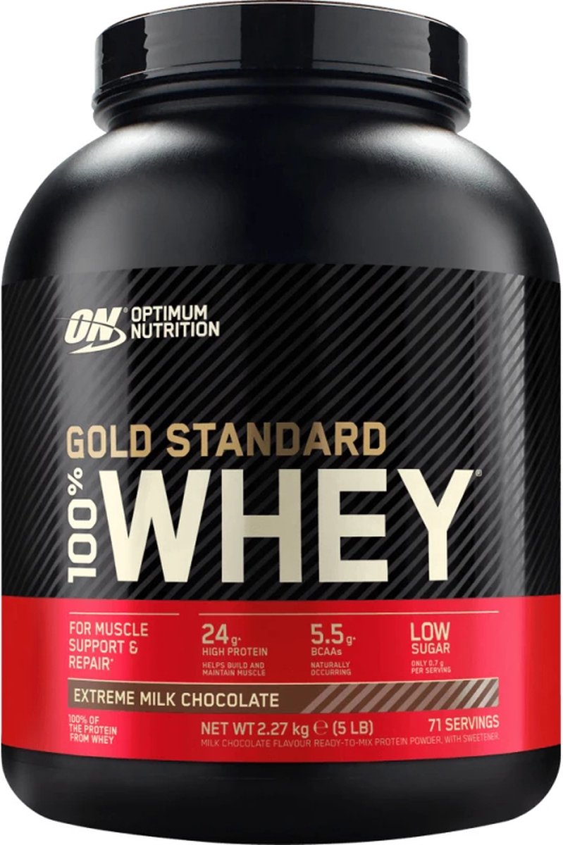 Goedkoopste Standard 100 Whey Protein – Extreme Milk Chocolate – Proteine Poeder – Eiwitshake – 71 doseringen (2270 gram