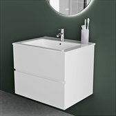 Vestland - Meuble de salle de bain avec lavabo - 60 CM - Wit - Ensemble de meuble de salle de bain