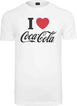 Merchcode Coca Cola - I Love Coke Heren T-shirt - XS - Wit