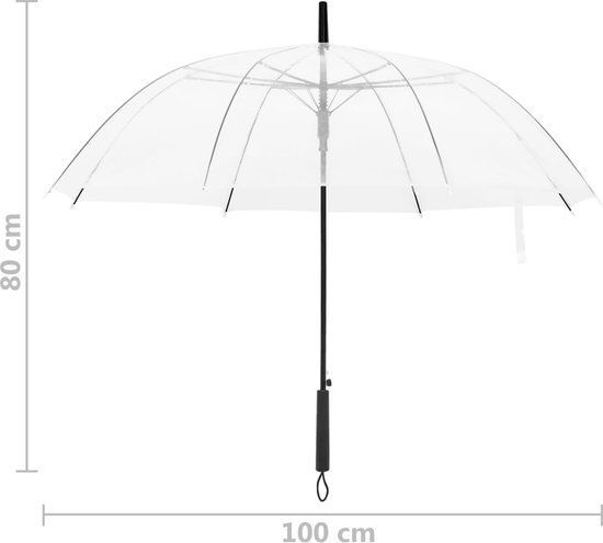 vidaXL-Paraplu-100-cm-transparant - vidaXL