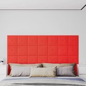 The Living Store Wandpanelen - Rode kunstleren muurdecoratie - 30x30 cm - Do-it-yourself design