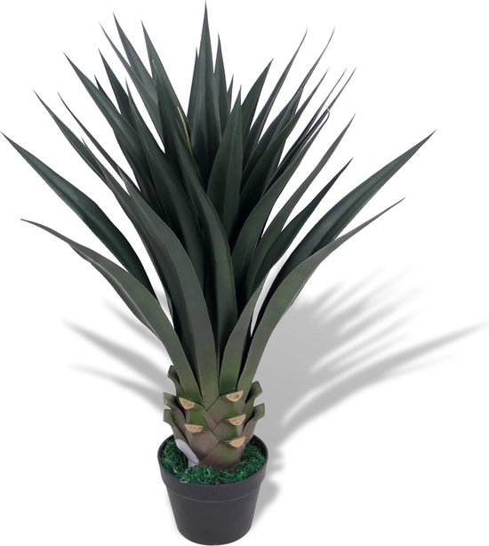 The Living Store Yucca Levensechte Kunstplant - 85 cm - 33 bladeren - Groen