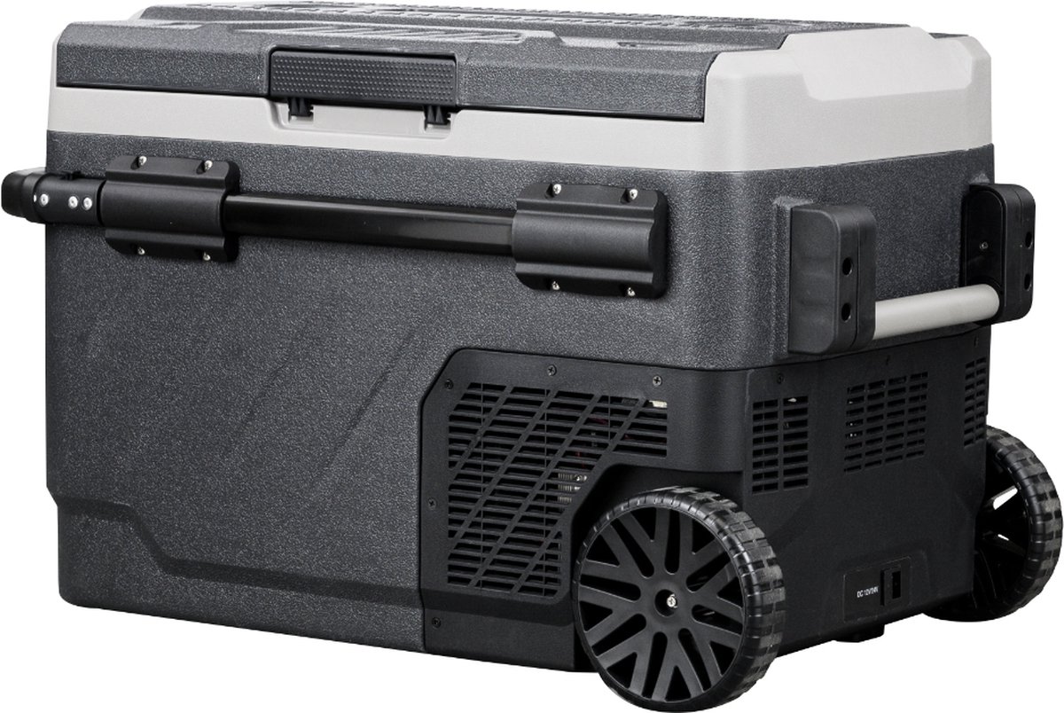Steamy-E Dual Zone Roller Elektrische Compressor Koelbox Op Wielen - 40 liter - 12V en 230V - voor auto en camping - Zwart