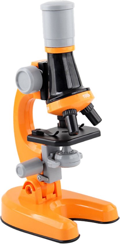 Microscoop voor kinderen - Kindermicroscoop - Verstelbare Vergroting - Verstelbate Observatiehoek - Vergroting Tot 1200x - Oranje
