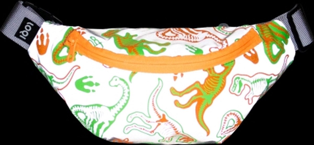 LOQI Bum Bag Medium - Dinosaur Skeleton reflecterend