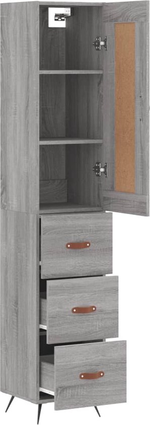 vidaXL-Hoge-kast-34,5x34x180-cm-bewerkt-hout-grijs-sonoma-eikenkleurig