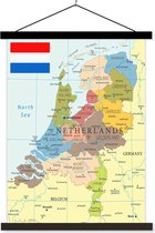 Carte couleur des Nederland 60x80 cm