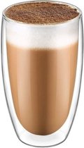 Bol.com Krumble Latte Macchiato of theeglas - Dubbelwandig glas - Theeglas - 400 ml aanbieding