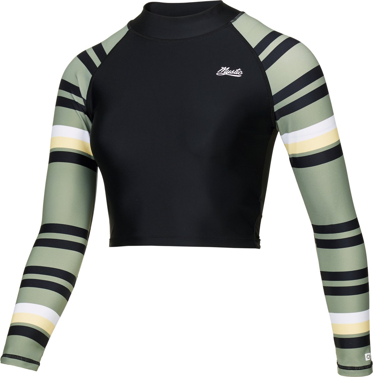 Mystic Jayde LS Crop Rash Vest - 2022 - Olive Green - XS