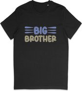 Jongens T Shirt Met Tekst: Big Brother - Grote Broer - Zwart - Maat 92