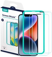 ESR Screen Shield Screenprotector geschikt voor Apple iPhone 14 Glazen Screenprotector - Case Friendly + Installatie Frame (2-Pack)