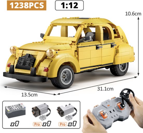RC bestuurbare auto bouwset (stenen kunnen samen met lego)
